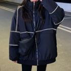Reflective Trim Zip Jacket Black - One Size