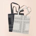 Pattern Linen Blend Shopper Bag