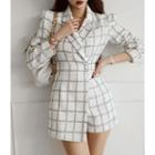 Single-button Tweed Blazer Playsuit