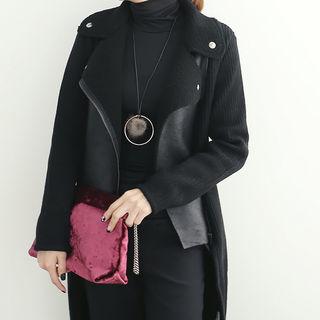 Fleece-lined Rider Knit Coat