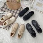 Quilted Faux Leather Lace Up Shoes