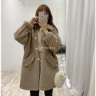 Buttoned Long Coat Coffee - One Size