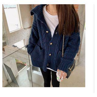 Peter-pan Collar Knit Cardigan