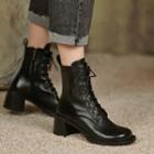 Chunky Heel Lace-up Short Boots (various Designs)