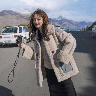 Faux-shearling Panel Toggle Jacket