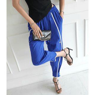 Contrast-piping Jogger Pants