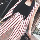 Striped Vest / Shorts / Straight Cut Pants