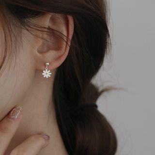 Flower Drop Earring 1 Pair - White & Yellow - One Size