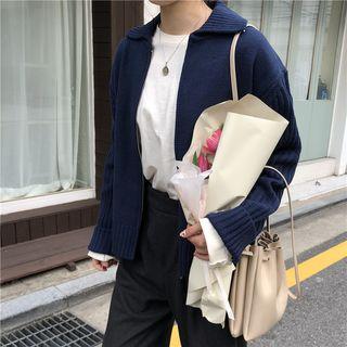 Collared Zip Cardigan