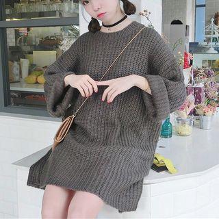 Wide-sleeve Sweater Dress