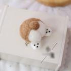 Corgi Butt Hair Clip Plaid - Brown - One Size