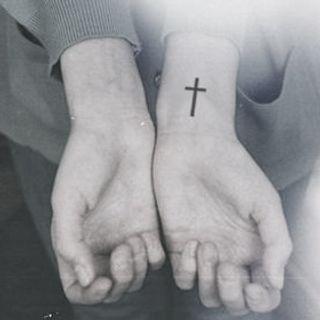 Cross Print Waterproof Temporary Tattoo One Piece - One Size