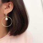 Faux-pearl Cicle Drop Earrings