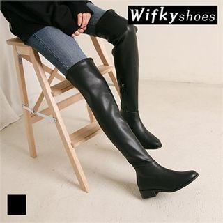 Faux-leather Over-the-knee Boots