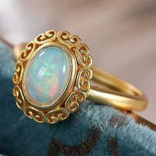 Stone Ring White & Gold - One Size