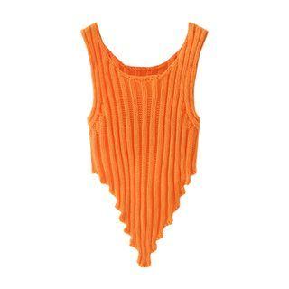 Ribbed Knit Tank Top Orange - One Size