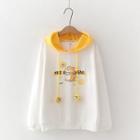 Hamster Print Hoodie White - One Size