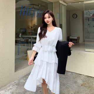 Ruffled Layered Long Dress