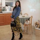 Band-waist Floral Print Skirt One Size