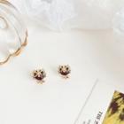 Crystal Owl Stud Earring 1 Pair - Silver - Gold - One Size