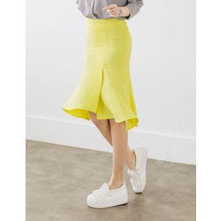 Slit-side Frilled-hem Skirt