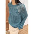 Extra Long Raglan-sleeve Knit Top