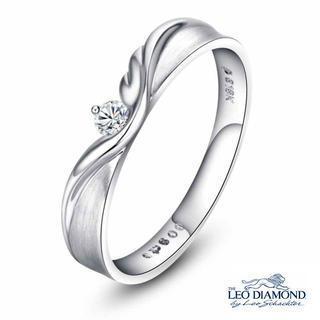 18k White Gold Diamond Solitaire Guardian Angel Women Ring