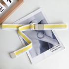 Striped Canvas Belt White & Yellow & White - One Size