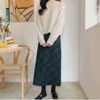 Plaid A-line Skirt / Sweater