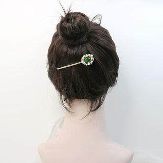 Retro Rhinestone Hair Pin Hair Pin - Faux Gem - Vintage Green - One Size