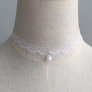 Faux Pearl Lace Choker (various Designs)