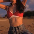 Mock Two Piece Bikini Top