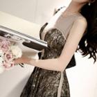 Sleeveless Contrast Lace A-line Dress