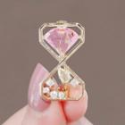 Rhinestone Hourglass Brooch Ly2360 - Pink - One Size