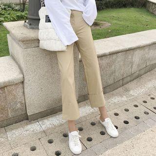 Rolled Hem Wide-leg Pants