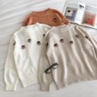 Cherry Crewneck Long-sleeve Knit Top