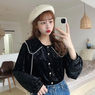 Peter Pan Velvet Blouse