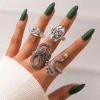 Set Of 4: Snake Ring Set Of 4 - 20700 - Silver - One Size