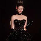 Strapless Glitter Ball Gown