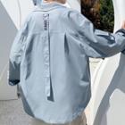 Embroidered Loose-fit Long-sleeve Shirt