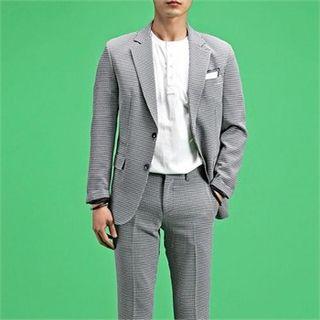 Single-breasted Check-patterned Jacket