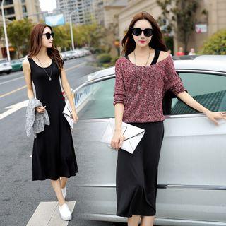 Set: Knit Sweater + Midi Tank Dress