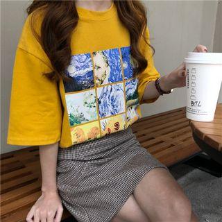 Short-sleeve Van Gogh Print T-shirt
