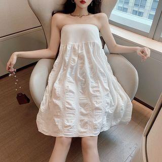 Plain Ruffled Tube Dress