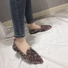 Sequined Pointed-toe Loafers