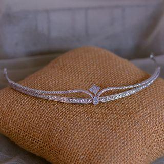 Wedding Rhinestone Tiara Crown - White - One Size