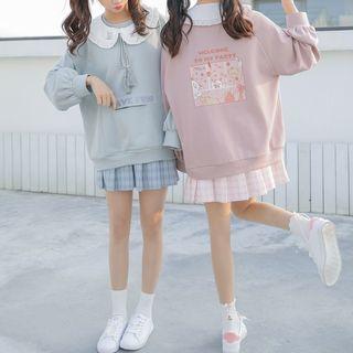 Printed Peter-pan-collar Pullover