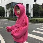 Long Sleeve Hooded Pullover Rose Pink - One Size