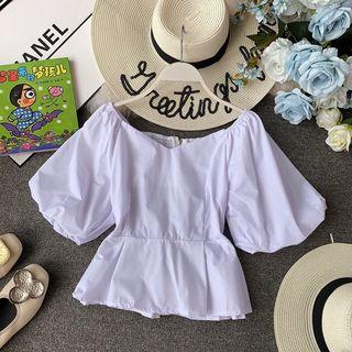 Balloon Elbow-sleeve Top