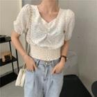 Floral Printed Puff-sleeve Top
